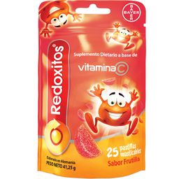 Suplemento Dietario Redoxitos Vitamina C sabor Frutilla x 25 pastillas masticables