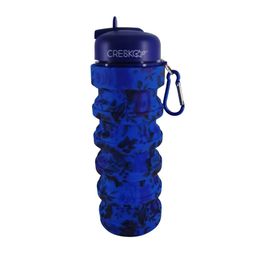 Botella de Silicona Cresko Plegable Camuflada Azul x 500 ml