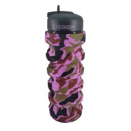 Botella de Silicona Cresko Plegable Camuflada Rosa x 500 ml