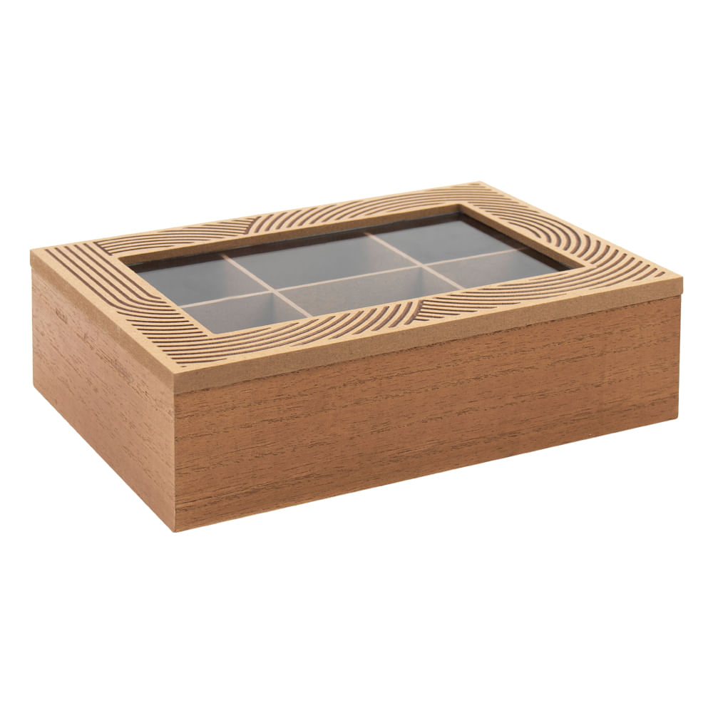 1 Caja De Almacenamiento De Alambre De Bambú Y Madera, Caja De