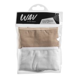 Culotteless Wav Blanco y Nugat x 2 u Talle S
