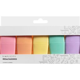 Set Simplicity de Resaltadores Medio Colorfull x 6 un