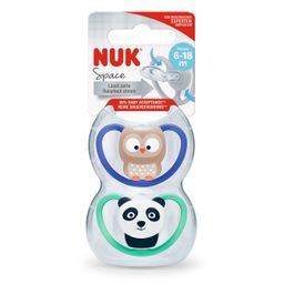 Set NUK Chupetes Space T 2 Búho/Panda 6-18M x 2 un