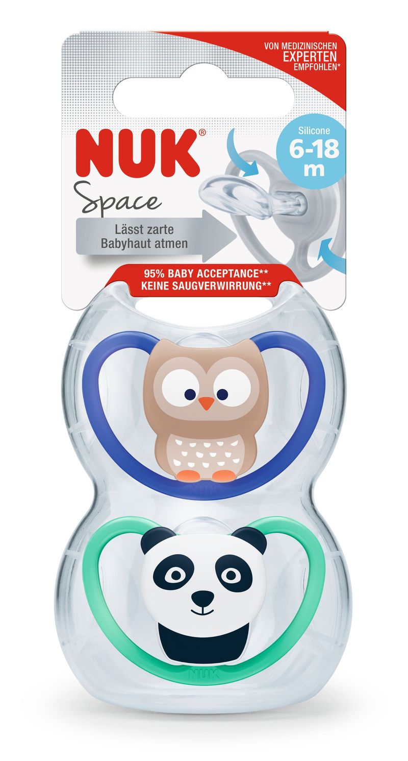 set-nuk-chupetes-space-t-2-buho-panda-6-18-m-x-2-un