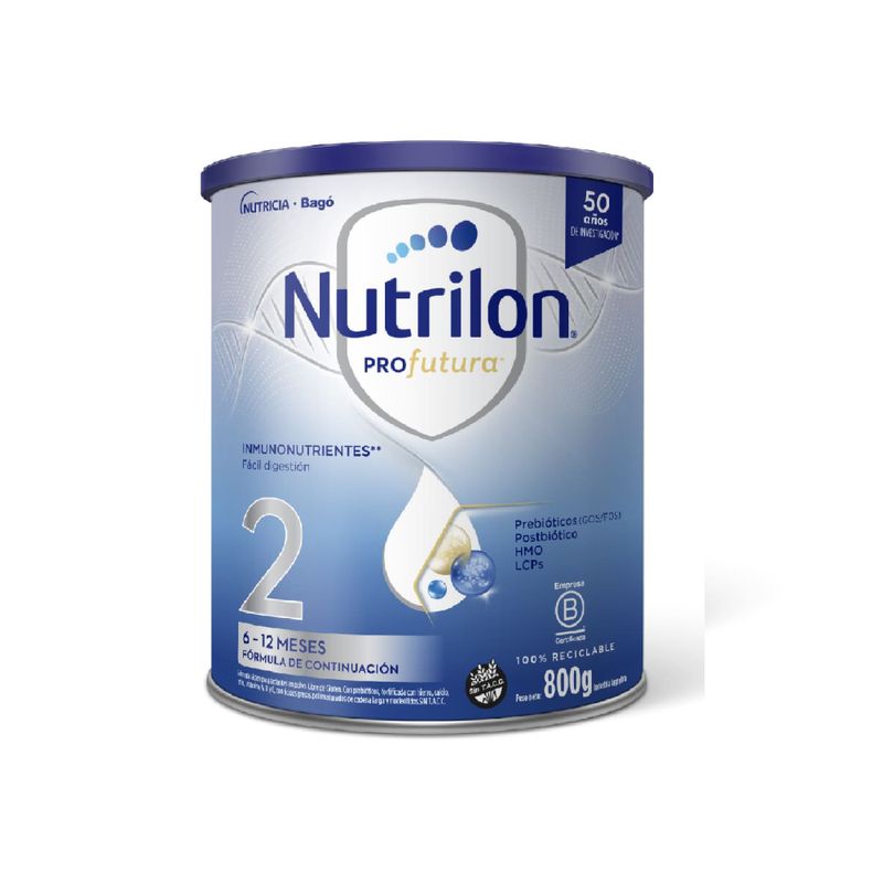 Leche de fórmula en polvo Nestlé Nidina 2 en lata - Pack de 6 de 800g - 6 a  12 meses