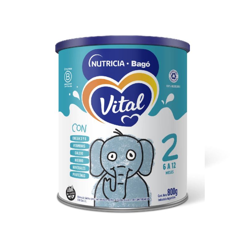 Leche infantil de continuación desde los 6 meses en polvo Nestlé Nidina 2  lata 800 g.