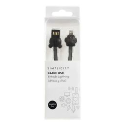 Cable Usb Simplicity Silicona Osito Negro Lightning