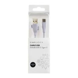 Cable Usb Simplicity Silicona Cactus Lila Type C