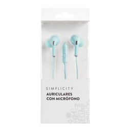 Auriculares Simplicity Simples con Micrófono Celeste