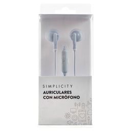 Auriculares Simplicity con Micrófono Celeste Pastel