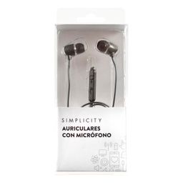 Auriculares Simplicity con Micrófono Metal Negro