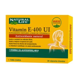 Suplemento Dietario Natural Life Vitamina E- 400 IU x 30 cápsulas