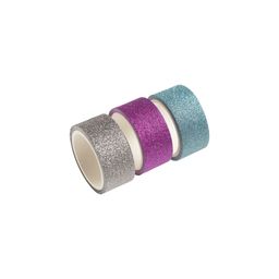 Set Washi Tapes Simplicity Glitter Plateado Violeta Celeste x 3 un