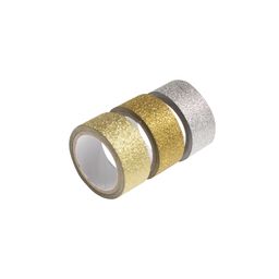 Set Washi Tape Simplicity Glitter Tonos Dorados x 3 un