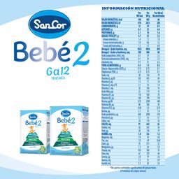 Leche Infantil Polvo Sancor Bebé 2 Sabor Original 6 a 12 Meses x 800 g