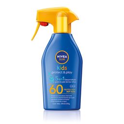 Protector Solar Nivea Protect & Play Kids Trigger Spray FPS 60 y Protección UVA 5 en 1 x 270 ml