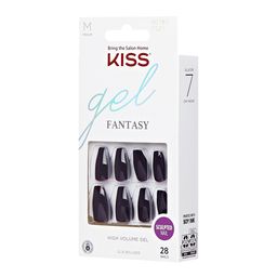 Uñas Postizas Glue On Kiss Gel Fantasy Sculpted Late At Night x 28 un