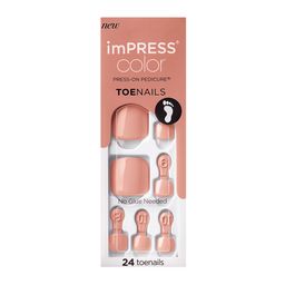 Uñas Postizas Para Pies Press On Impress Lustre White x 24 un