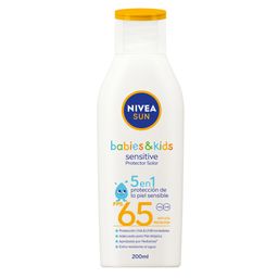 Protector Solar Nivea Sun Babies & Kids Sensitive 5 en 1 Fps 65 Piel Sensible x 200 ml