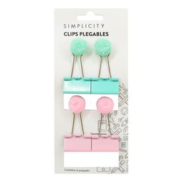 Clips Plegables con Pompón Simplicity x 4 u