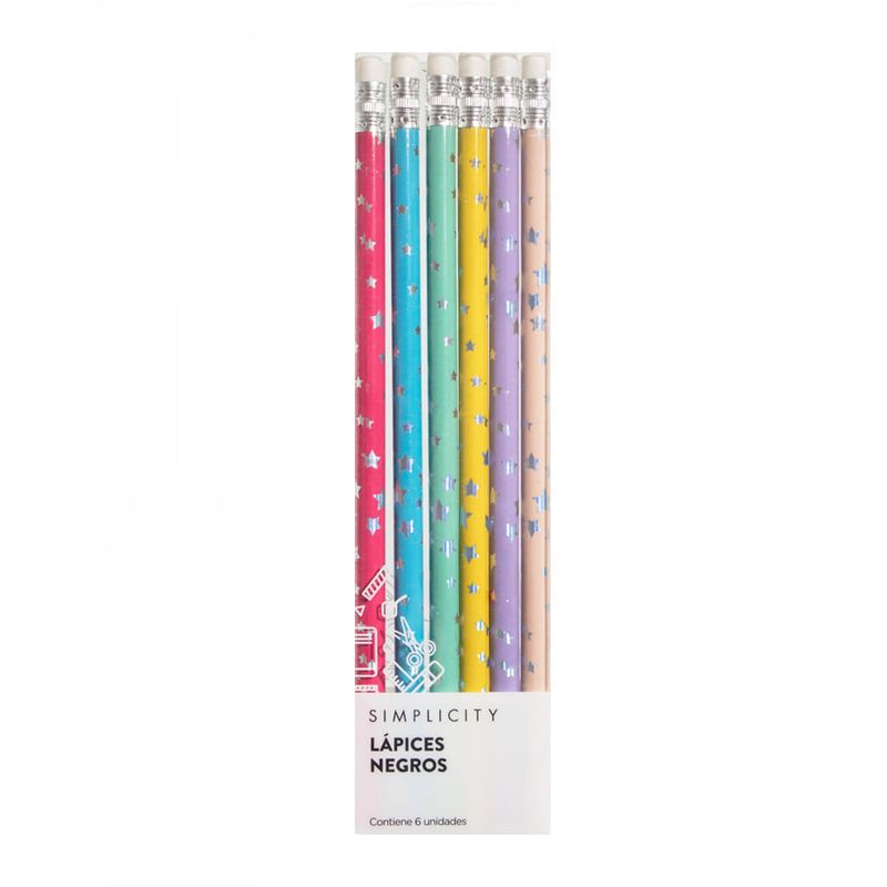 lapices-negros-simplicity-con-estrellas-x-6-un