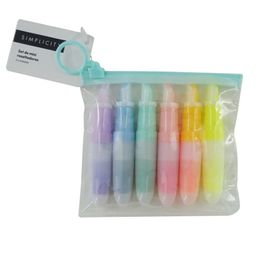 Set De Resaltadores Pluma X 6 Mini Simplicity Stationary