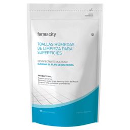 Toallas Húmedas Farmacity Antibacteriales Marina x 50 un