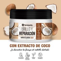 Baño de Crema Farmacity Brillo y Reparación Coco x 300 ml