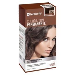 Kit Coloración Capilar Farmacity 513 Castaño Claro Ceniza Luminoso