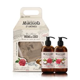 Set Rosas de Coco Marchand D`aromes Crema de Manos x 250 ml + Crema Corporal x 250 ml