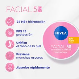 Crema Facial Nivea 5 en 1 Cuidado Radiante y Uniforme para Todo Tipo de Piel x 100 ml