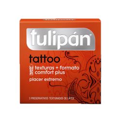 Preservativo Tulipán Tattoo Placer Extremo x 3 un