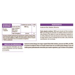 Suplemento Dietario Pure Wellness Chía Oil 1000 mg x 60 Cápsulas
