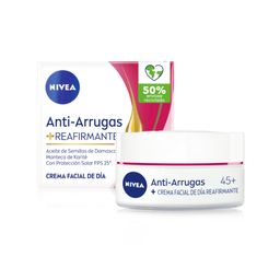 Crema Facial Nivea Antiarrugas con Aceite de Argán 45+ x 50 ml