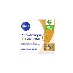 Crema Facial Nivea Antiarrugas con Aceite de Argán 55+ x 50 ml