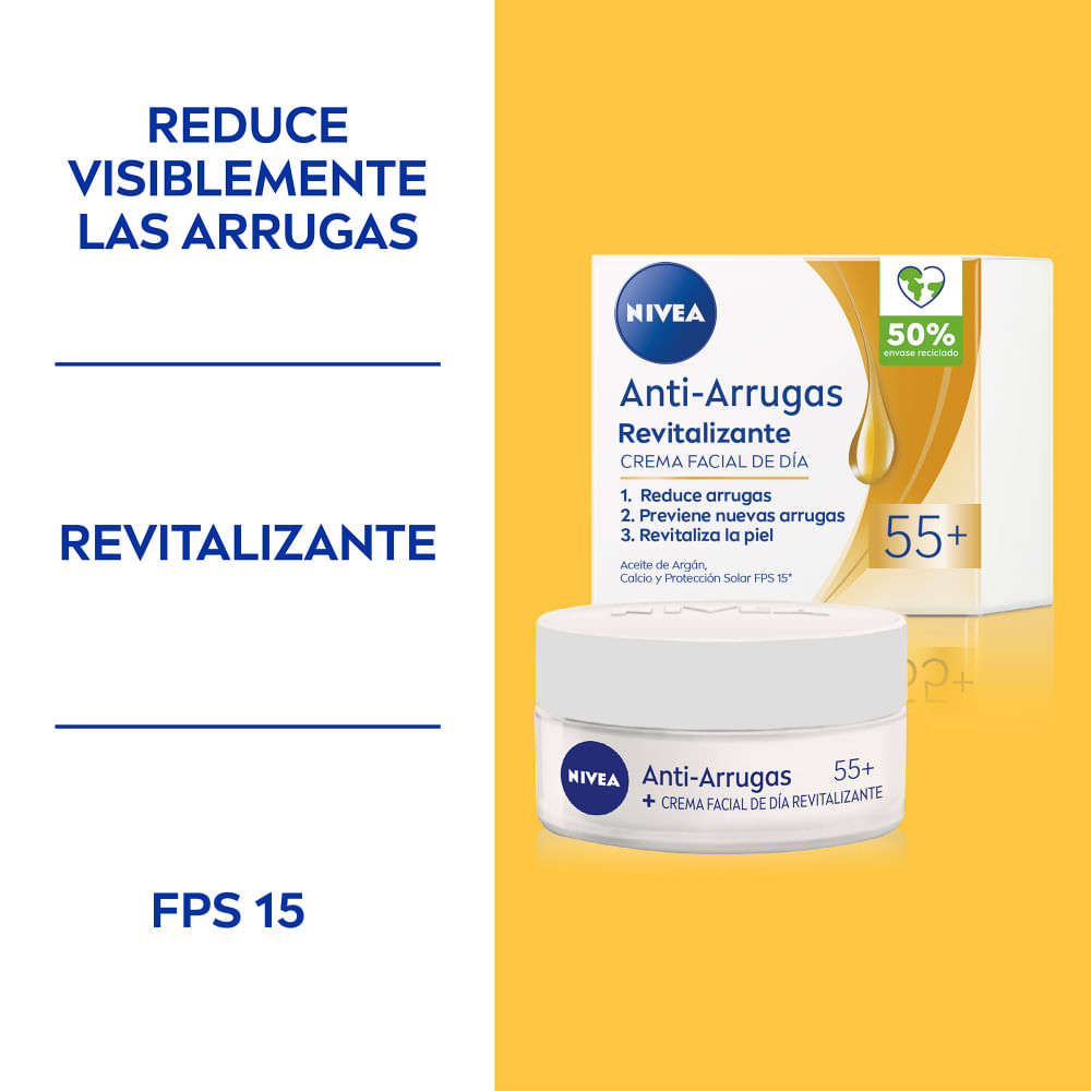 Crema Facial Revitalizante Nivea Antiarrugas Con Aceite De Argán 55 X 50 Ml Simplicity 9888