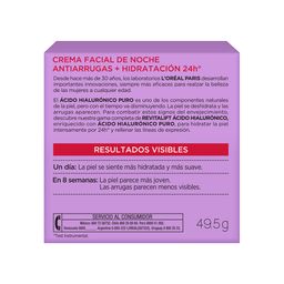 Crema Facial L'Oréal Paris Revitalift Ácido Hialulrónico Noche x 50 ml