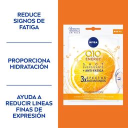 Mascarilla Facial Antiedad de Papel Nivea Q10 Energy para Pieles Sensibles x 1 un