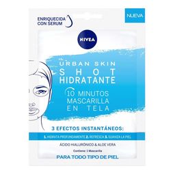 Mascarilla de Tela Nivea Urban Skin Shot Hidratante para Todo Tipo de Piel x 1 un