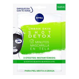 Mascarilla Facial de Tela Nivea Urban Skin Shot Detox para Piel Mixta a Grasa x 1 un