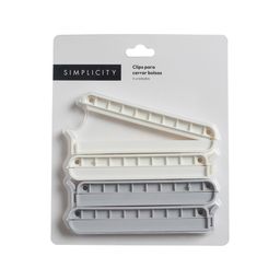 Set de Clips para Cerrar Bolsas Grande Gris Simplicity x 4 un