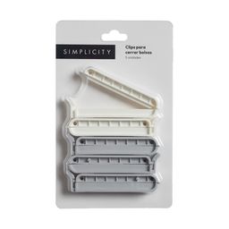 Set de Clips para Cerrar Bolsas Chico Gris Simplicity x 5 un