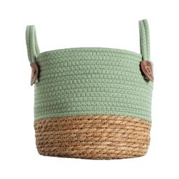 Canasto Tejido Verde Grande Boho Simplicity