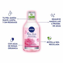 Agua Micelar Bifásica Nivea Rose Care para Todo Tipo de Piel x 400 ml