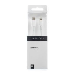 Cable USB Tipo C/Lightning Simplicity Blanco