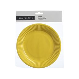 Platos Descartables Simplicity Amarillo x 8 un