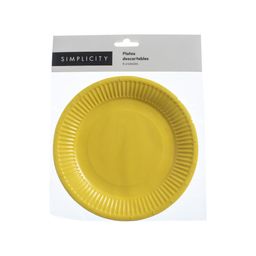 Platos Descartables Simplicity Amarillo x 8 un