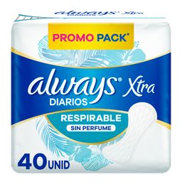 Protectores Diarios Always Respirable Anatómico x 40 un
