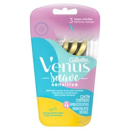 Afeitadoras Desechables Venus Suave Sensitive con Skin Elixir x 4 un