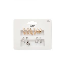 Set de Argollas Wav Básicas Doradas y Plateadas x 5 un